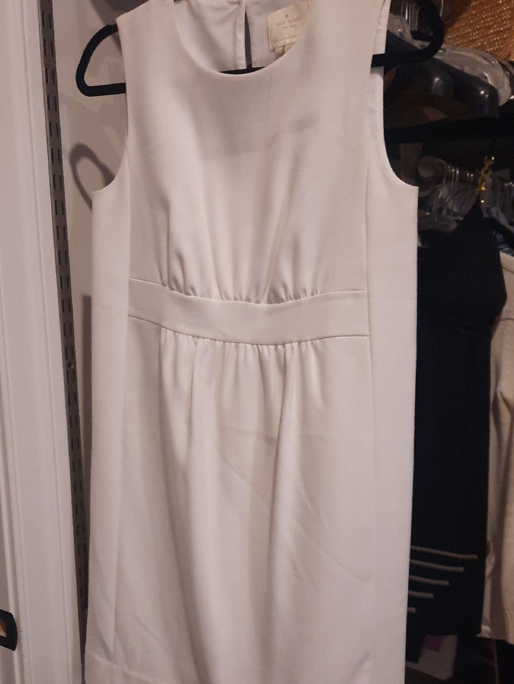 kate spade Cream White Sleeveless Waist-Pleat Mini Dress